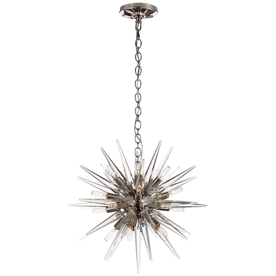 Quincy Small Sputnik Chandelier, a premium Chandelier light by Visual Comfort & Co. Close - up image of its design.