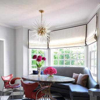 Quincy Medium Sputnik Chandelier, a premium Chandelier light by Visual Comfort & Co. Close - up image of its design.