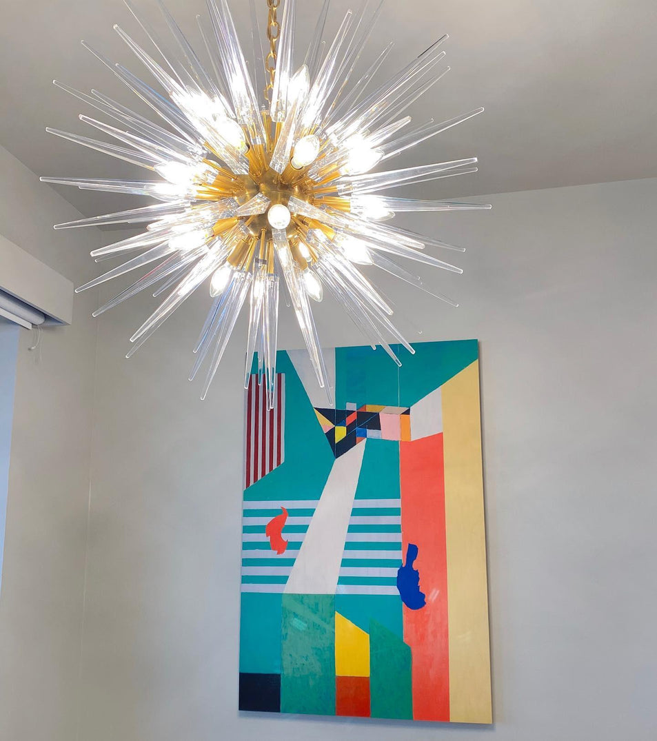 Quincy Medium Sputnik Chandelier, a premium Chandelier light by Visual Comfort & Co. Close - up image of its design.