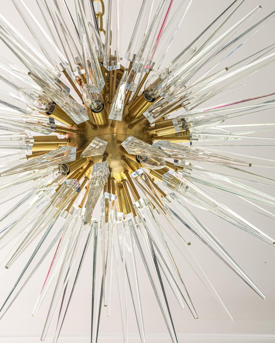 Quincy Medium Sputnik Chandelier, a premium Chandelier light by Visual Comfort & Co. Close - up image of its design.