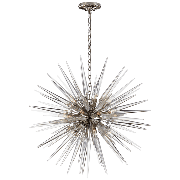 Quincy Medium Sputnik Chandelier, a premium Chandelier light by Visual Comfort & Co. Close - up image of its design.