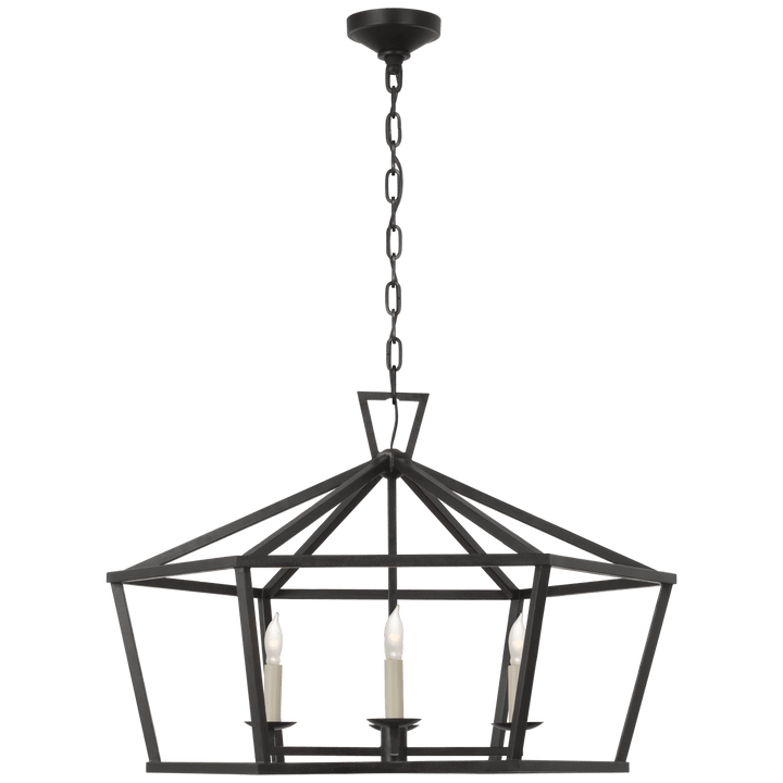 Darlana Wide Hexagonal Lantern, a premium Lantern light by Visual Comfort & Co. Close - up image of its design.