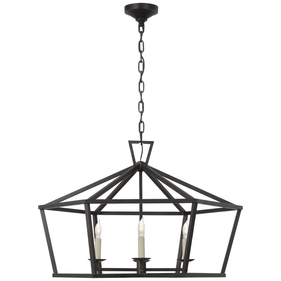 Darlana Wide Hexagonal Lantern, a premium Lantern light by Visual Comfort & Co. Close - up image of its design.