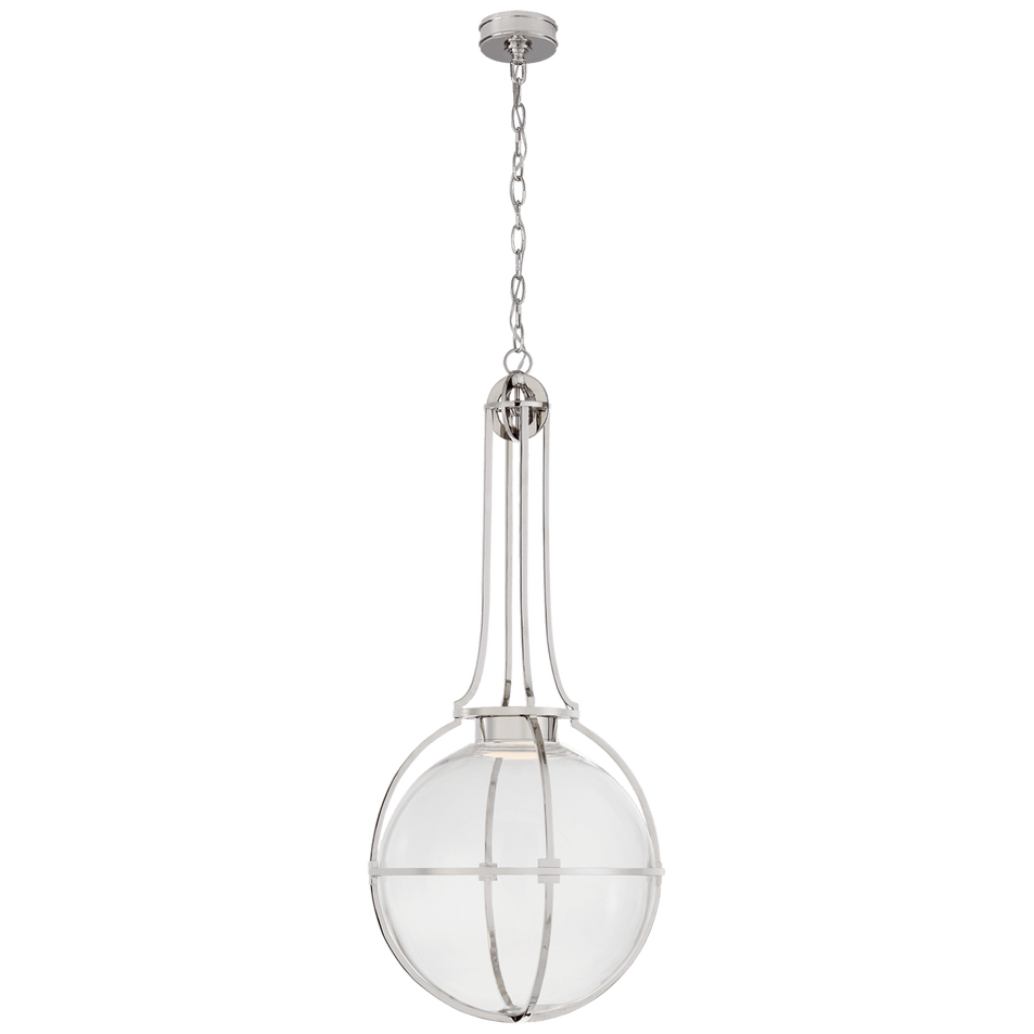 Gracie Large Captured Globe Pendant, a premium Pendant light by Visual Comfort & Co. Close - up image of its design.
