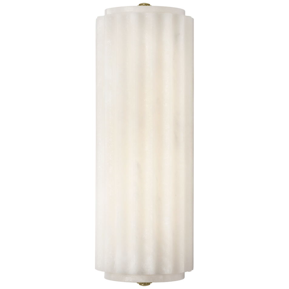 Madden 13" Fluted Linear Sconce in Alabaster and Antique-Burnished Brass