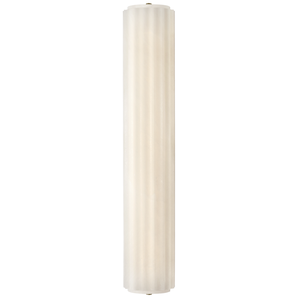 Madden 25" Fluted Linear Sconce in Alabaster and Antique-Burnished Brass