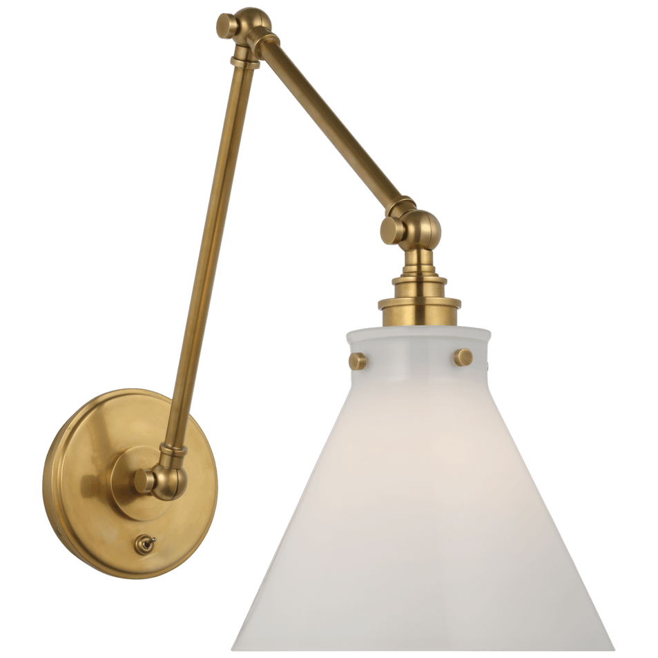 Parkington Double Library Wall Light, a premium Functional light by Visual Comfort & Co. Close - up image of its design.