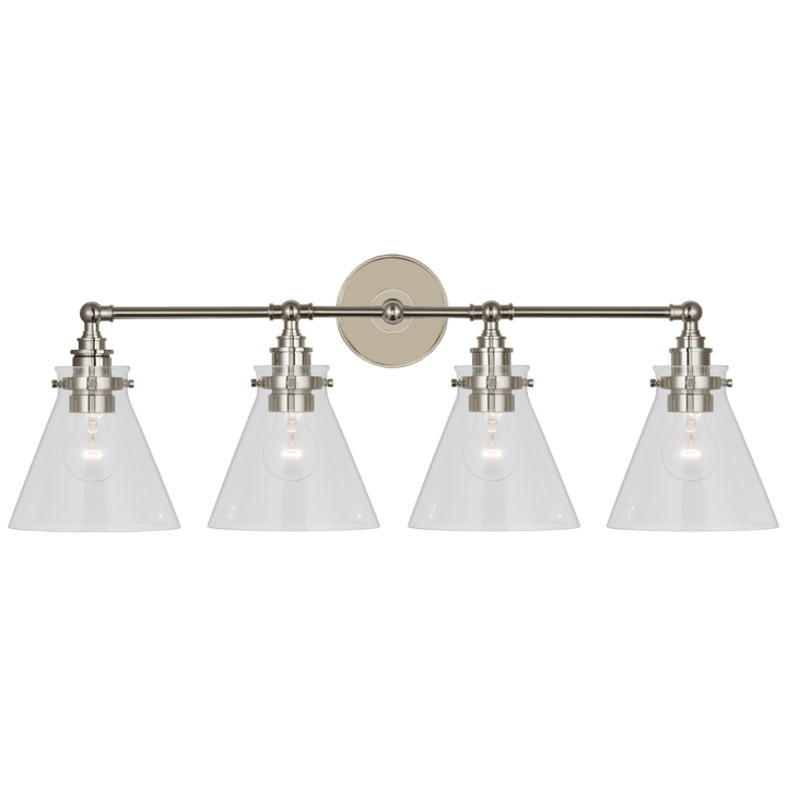 Parkington 32" Four Light Bath Bar, a premium Bath light by Visual Comfort & Co. Close - up image of its design.