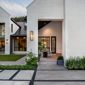 Fresno Framed Long Sconce, a premium Wall light by Visual Comfort & Co. Close - up image of its design.