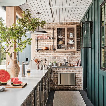 Fresno Long Wall Sconce, a premium Wall light by Visual Comfort & Co. Close - up image of its design.