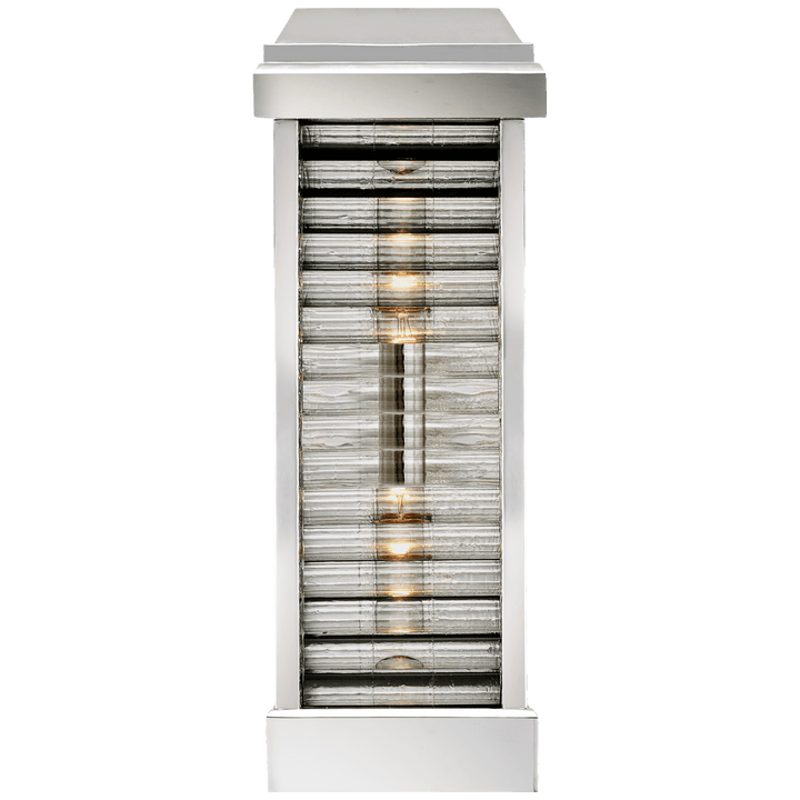 Dunmore Curved Glass Louver Sconce, a premium Wall light by Visual Comfort & Co. Close - up image of its design.