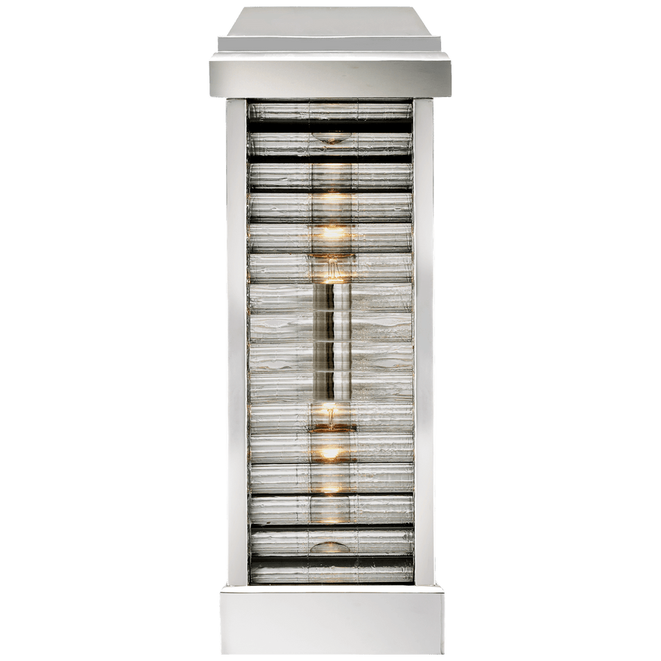 Dunmore Curved Glass Louver Sconce, a premium Wall light by Visual Comfort & Co. Close - up image of its design.