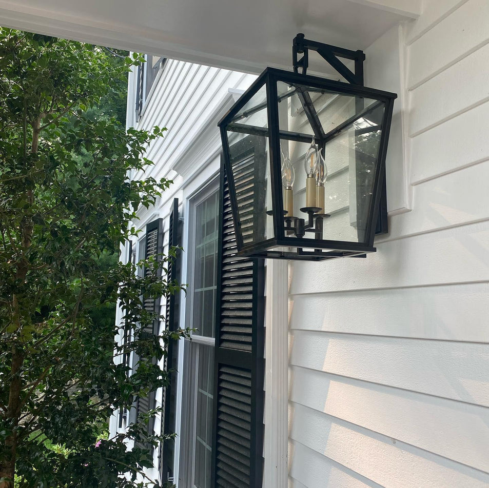 Darlana Medium Bracket Lantern, a premium Wall light by Visual Comfort & Co. Close - up image of its design.