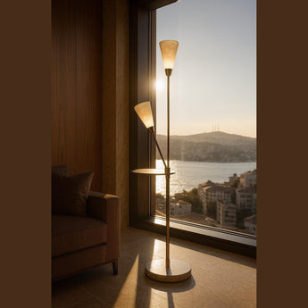 Volano Floor Lamp, a premium light by Icon Home. Close - up image of its design.