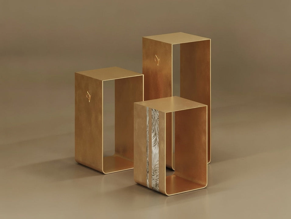 Jungle Coffee Table with Inlay Strip