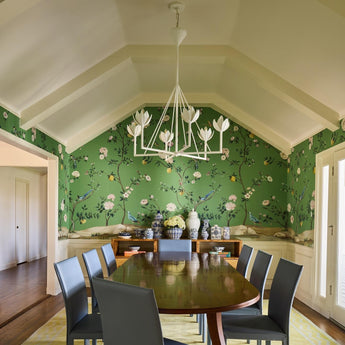 Alberto Large Single Tier Chandelier, a premium Chandelier light by Visual Comfort & Co. Close - up image of its design.