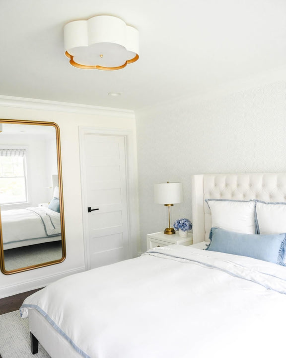 Bryce Large Flower Flush Mount, a premium Flush Mount light by Visual Comfort & Co. Close - up image of its design.