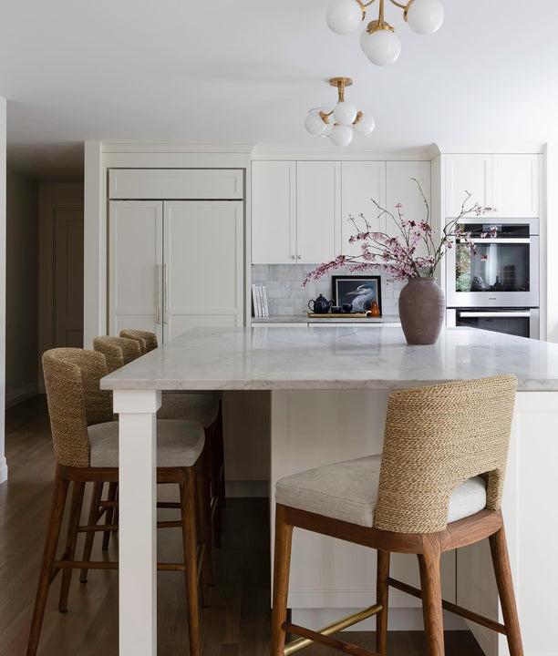 Prescott Medium Semi - Flush Mount, a premium Flush Mount light by Visual Comfort & Co. Close - up image of its design.