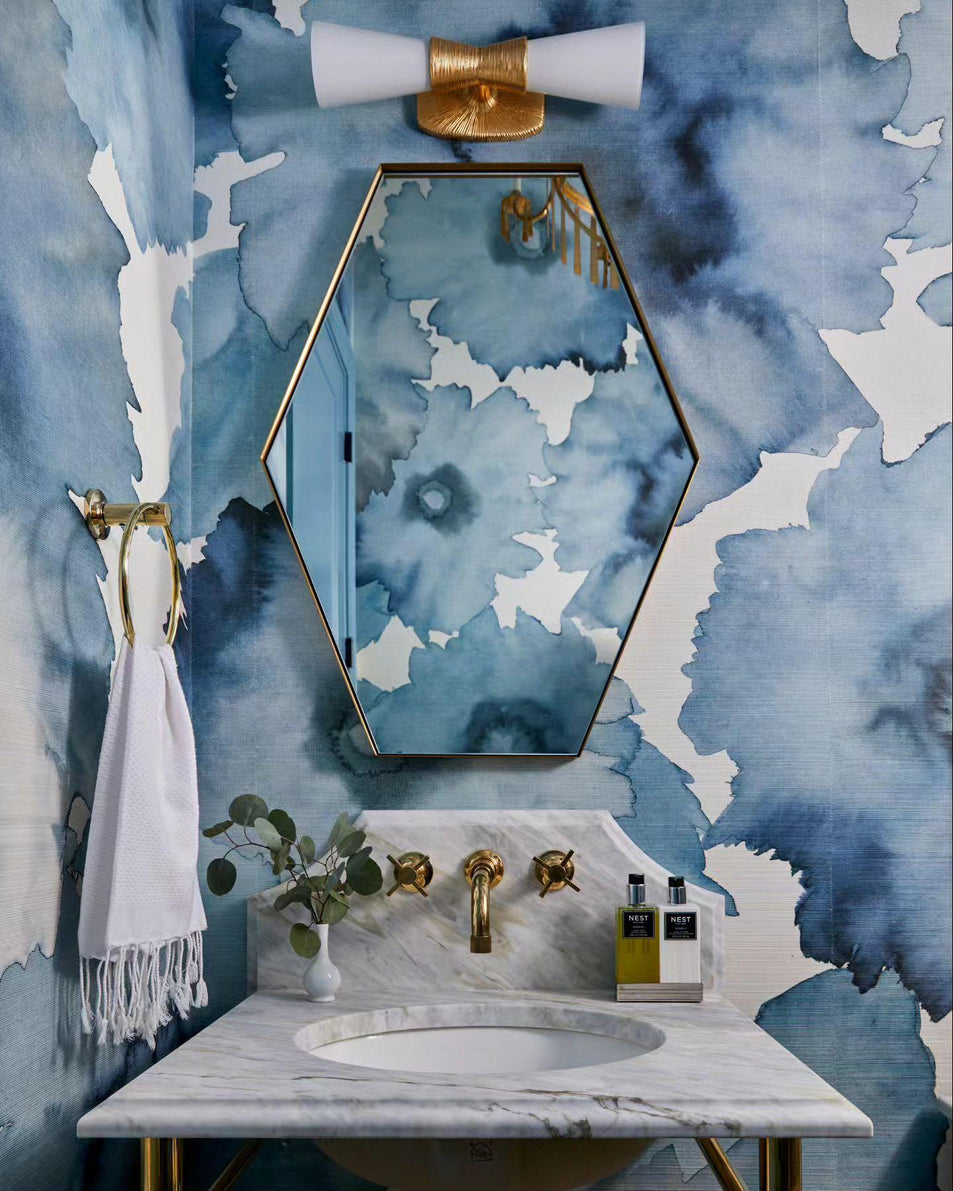 Utopia Small Double Bath Sconce, a premium Bath light by Visual Comfort & Co. Close - up image of its design.