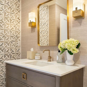 Covet Short Clip Bath Sconce, a premium Bath light by Visual Comfort & Co. Close - up image of its design.