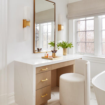 Covet Double Box Sconce, a premium Decorative light by Visual Comfort & Co. Close - up image of its design.