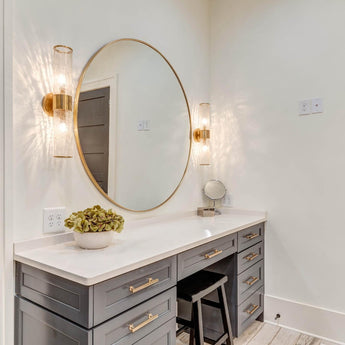 Liaison Medium Sconce, a premium Bath light by Visual Comfort & Co. Close - up image of its design.