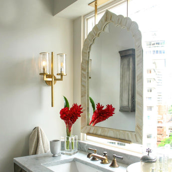 Liaison Double Sconce, a premium Decorative light by Visual Comfort & Co. Close - up image of its design.