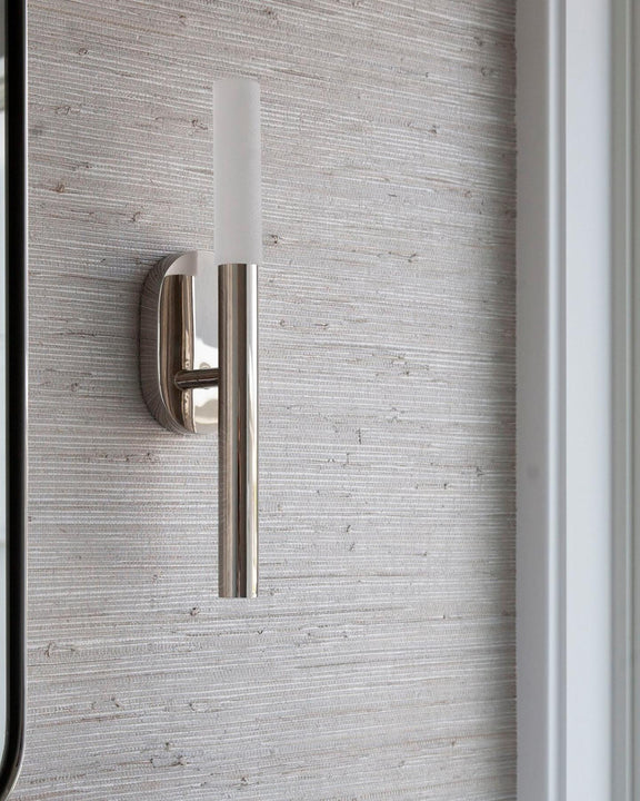 Rousseau Small Bath Sconce, a premium Decorative light by Visual Comfort & Co. Close - up image of its design.