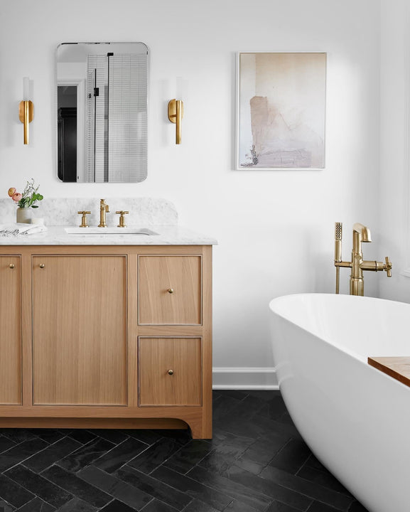 Rousseau Medium Bath Sconce, a premium Decorative light by Visual Comfort & Co. Close - up image of its design.