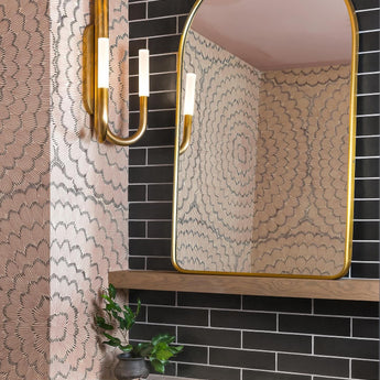 Rousseau Double Wall Sconce, a premium Decorative light by Visual Comfort & Co. Close - up image of its design.