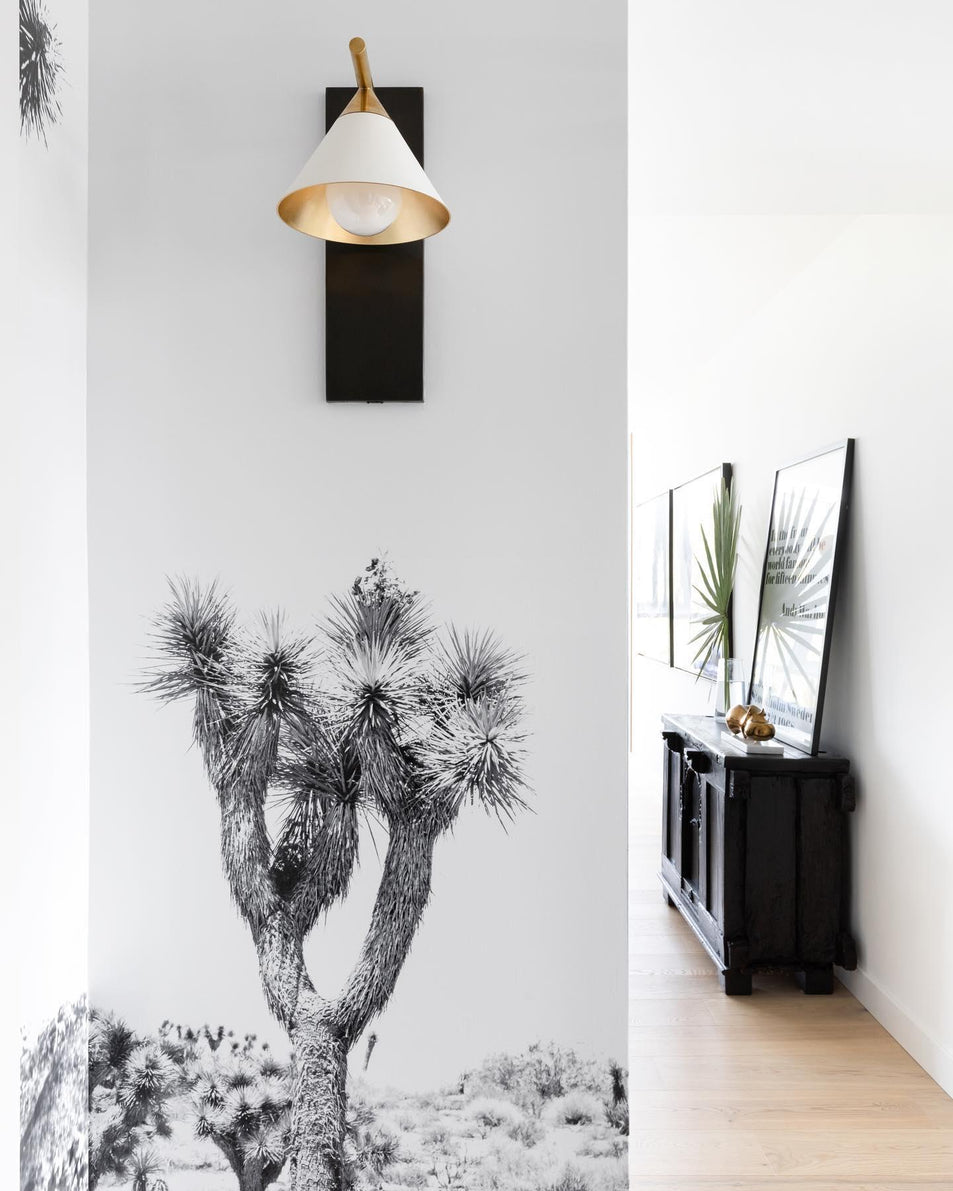 Cleo Sconce, a premium Functional light by Visual Comfort & Co. Close - up image of its design.