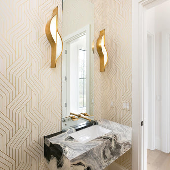 Avant Large Curved Sconce, a premium Decorative light by Visual Comfort & Co. Close - up image of its design.