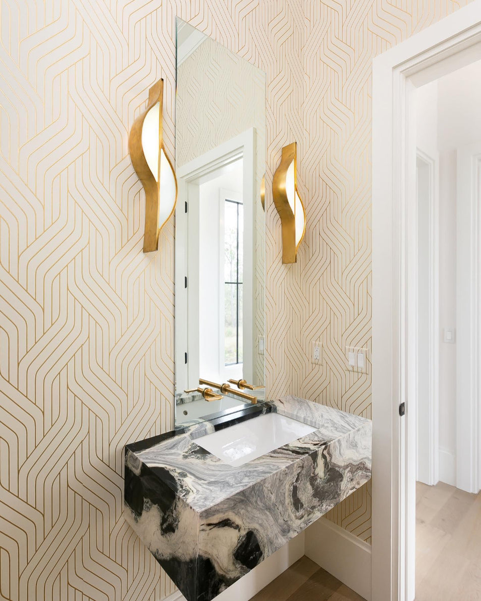 Avant Large Curved Sconce, a premium Decorative light by Visual Comfort & Co. Close - up image of its design.