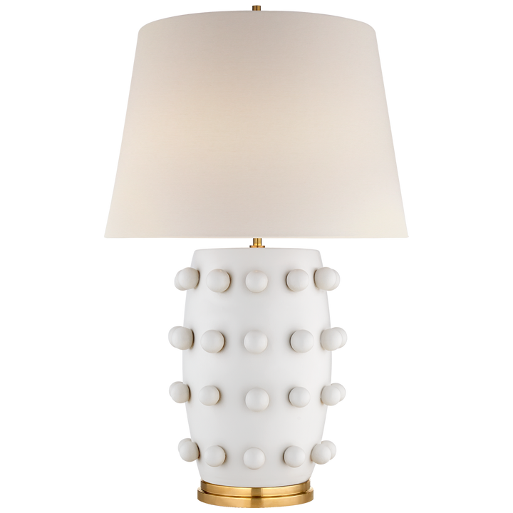 Linden Medium Cordless Table Lamp in Plaster White