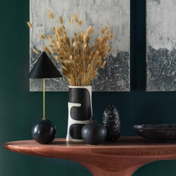 Cleo Orb Base Desk Lamp, a premium Decorative light by Visual Comfort & Co. Close - up image of its design.