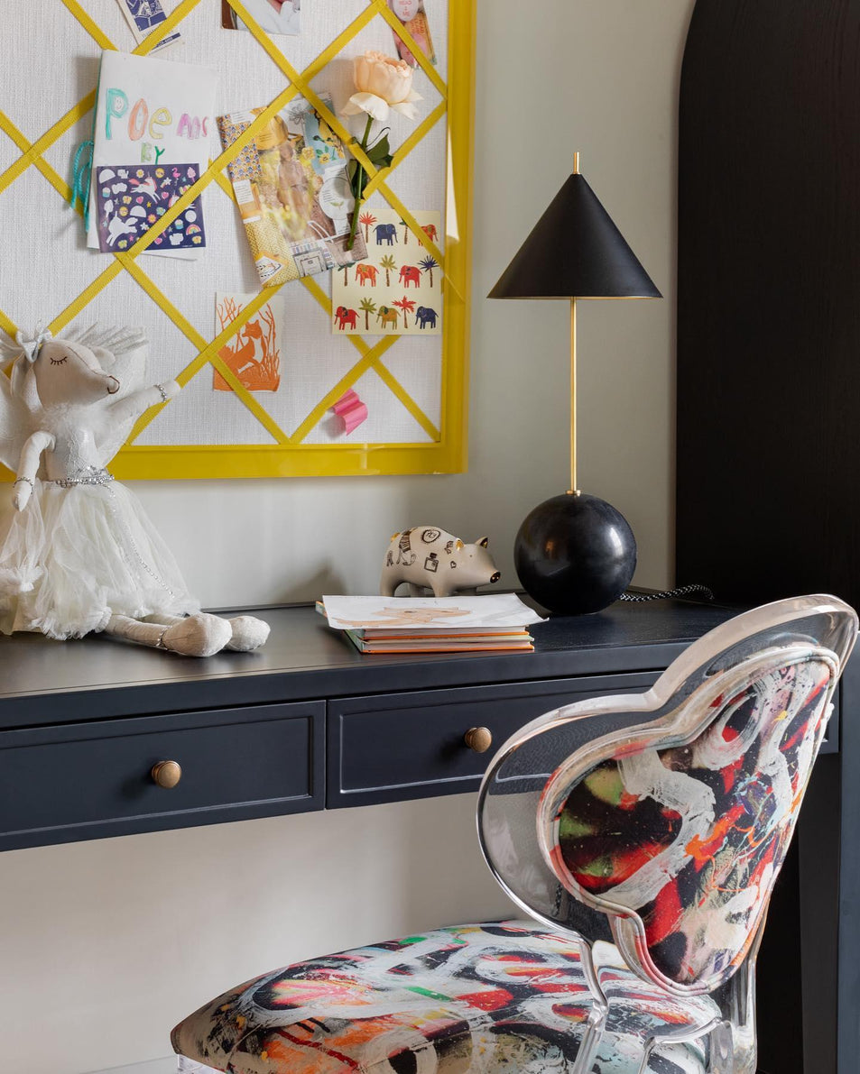 Cleo Orb Base Desk Lamp, a premium Decorative light by Visual Comfort & Co. Close - up image of its design.