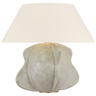 Delmar 22" Table Lamp in Antiqued White with Linen