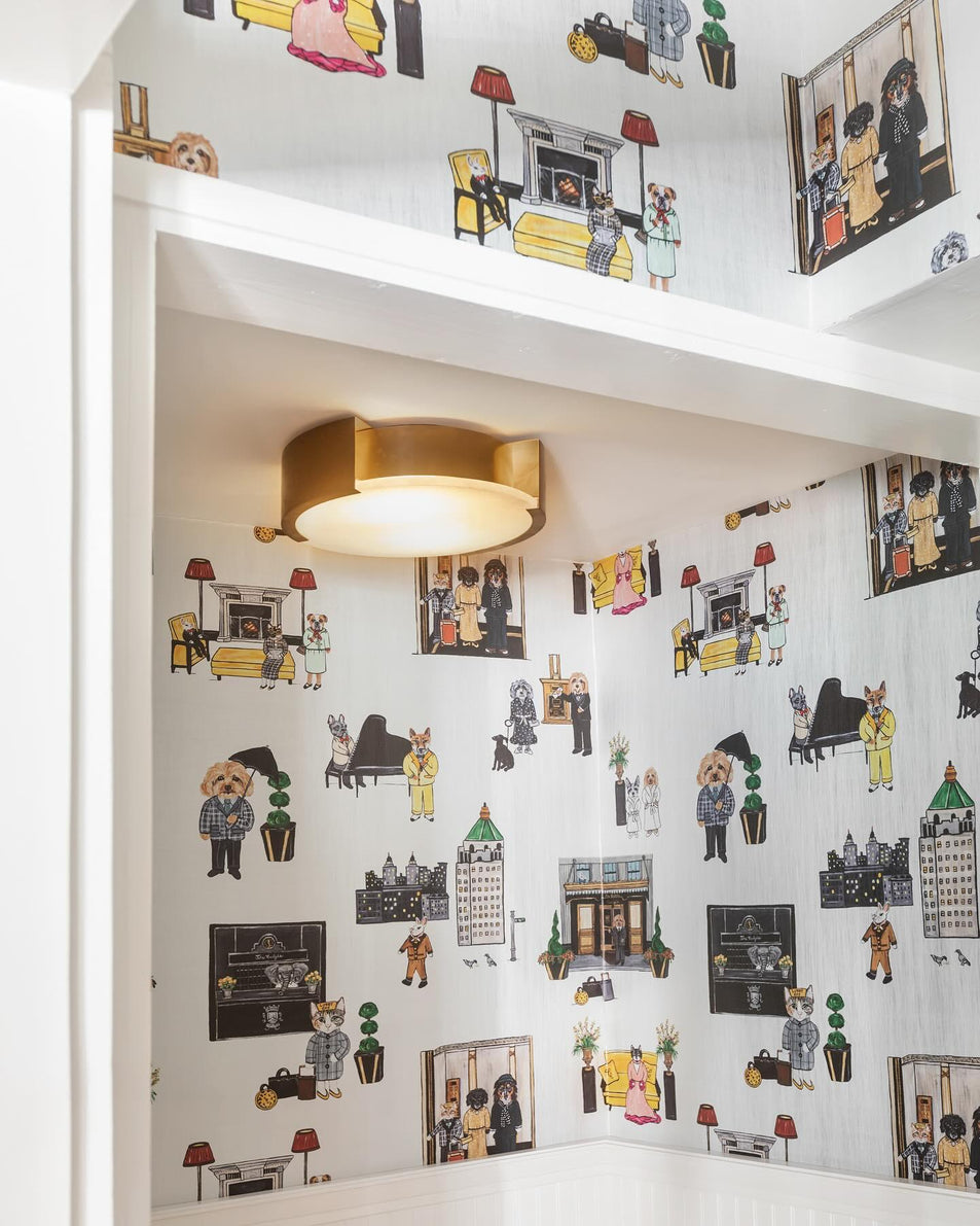 Melange Small Flush Mount, a premium Flush Mount light by Visual Comfort & Co. Close - up image of its design.