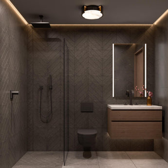 Melange Small Flush Mount, a premium Flush Mount light by Visual Comfort & Co. Close - up image of its design.