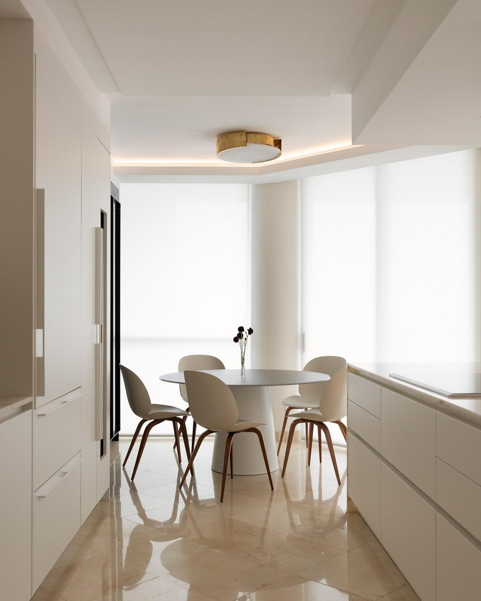 Melange Large Flush Mount, a premium Flush Mount light by Visual Comfort & Co. Close - up image of its design.