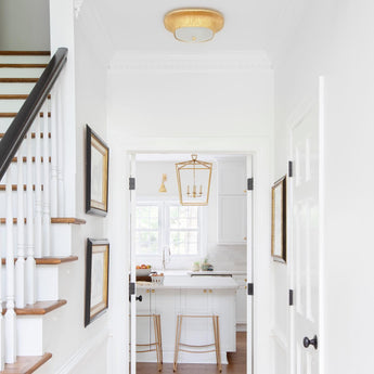 Utopia Round Flush Mount, a premium Flush Mount light by Visual Comfort & Co. Close - up image of its design.