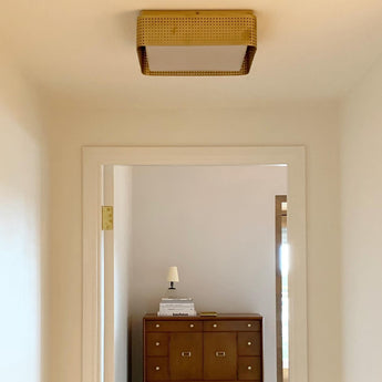 Precision Large Square Flush Mount, a premium Flush Mount light by Visual Comfort & Co. Close - up image of its design.