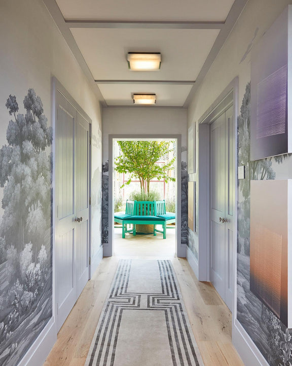 Covet Medium Flush Mount, a premium Flush Mount light by Visual Comfort & Co. Close - up image of its design.