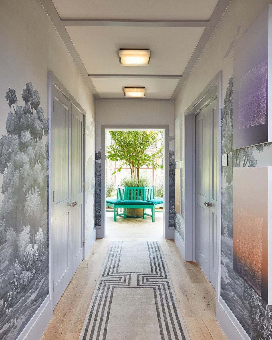 Covet Medium Flush Mount, a premium Flush Mount light by Visual Comfort & Co. Close - up image of its design.