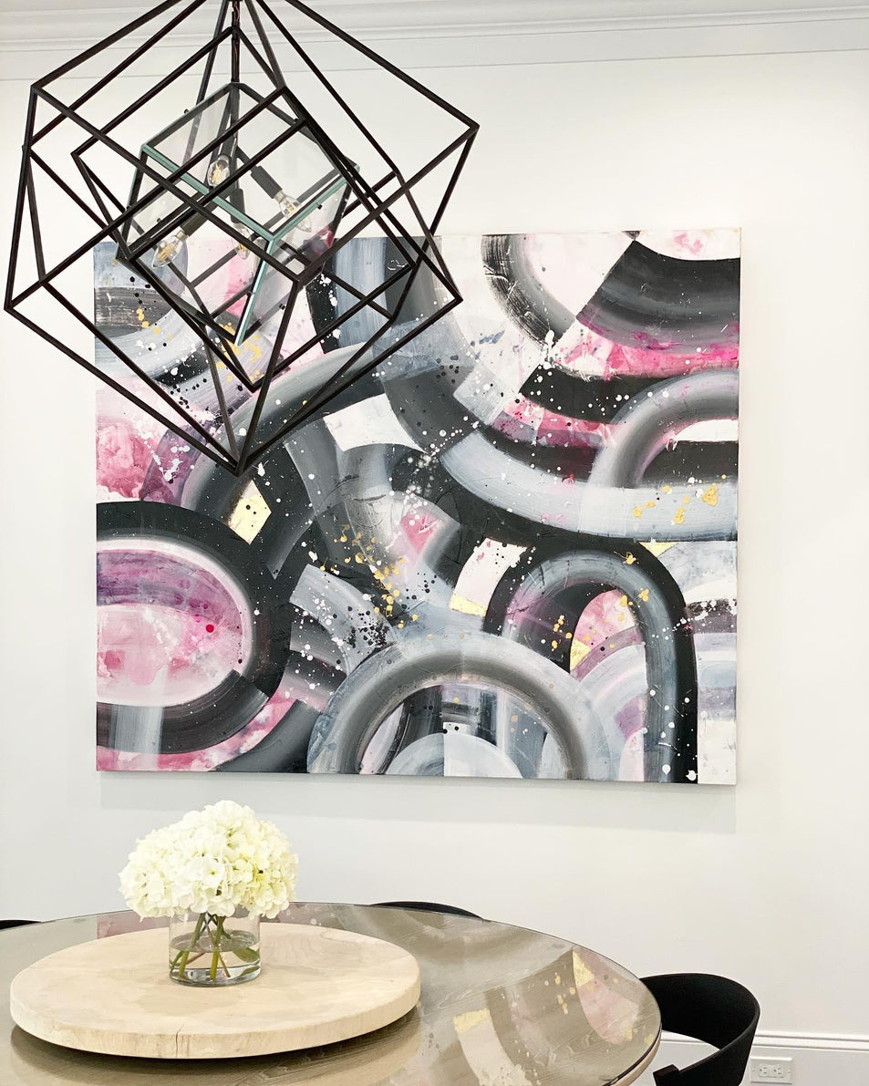 Cubist Medium Chandelier, a premium Chandelier light by Visual Comfort & Co. Close - up image of its design.