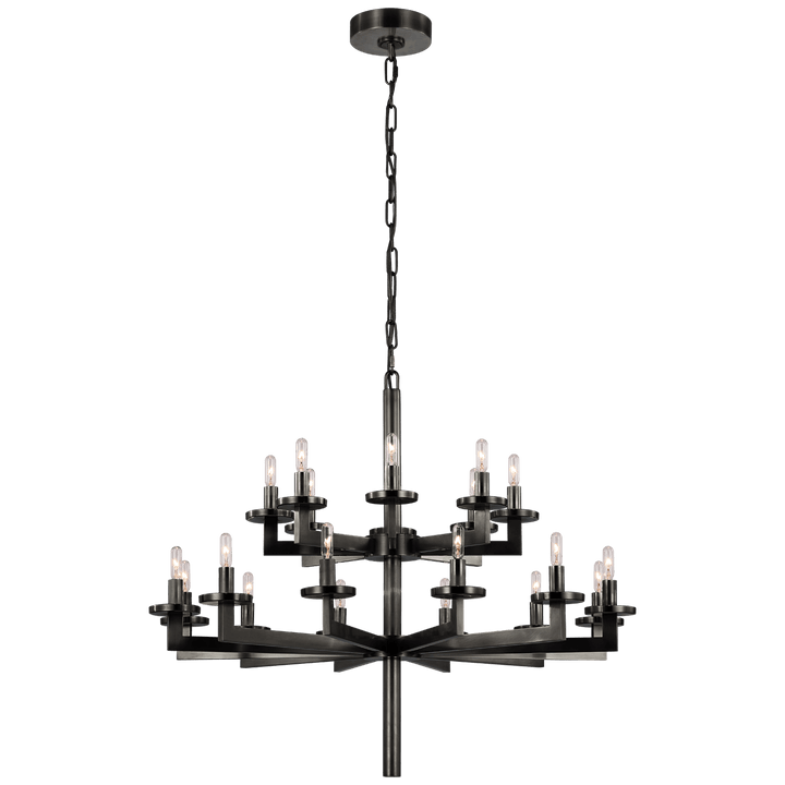 Liaison Double Tier Chandelier, a premium Chandelier light by Visual Comfort & Co. Close - up image of its design.