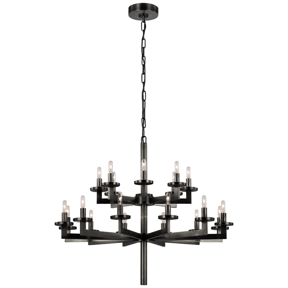 Liaison Double Tier Chandelier, a premium Chandelier light by Visual Comfort & Co. Close - up image of its design.