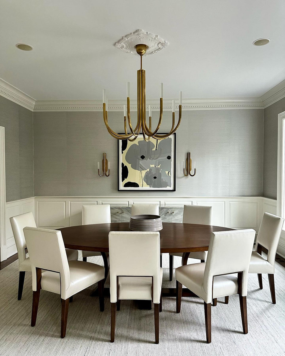 Rousseau Medium Chandelier, a premium Chandelier light by Visual Comfort & Co. Close - up image of its design.