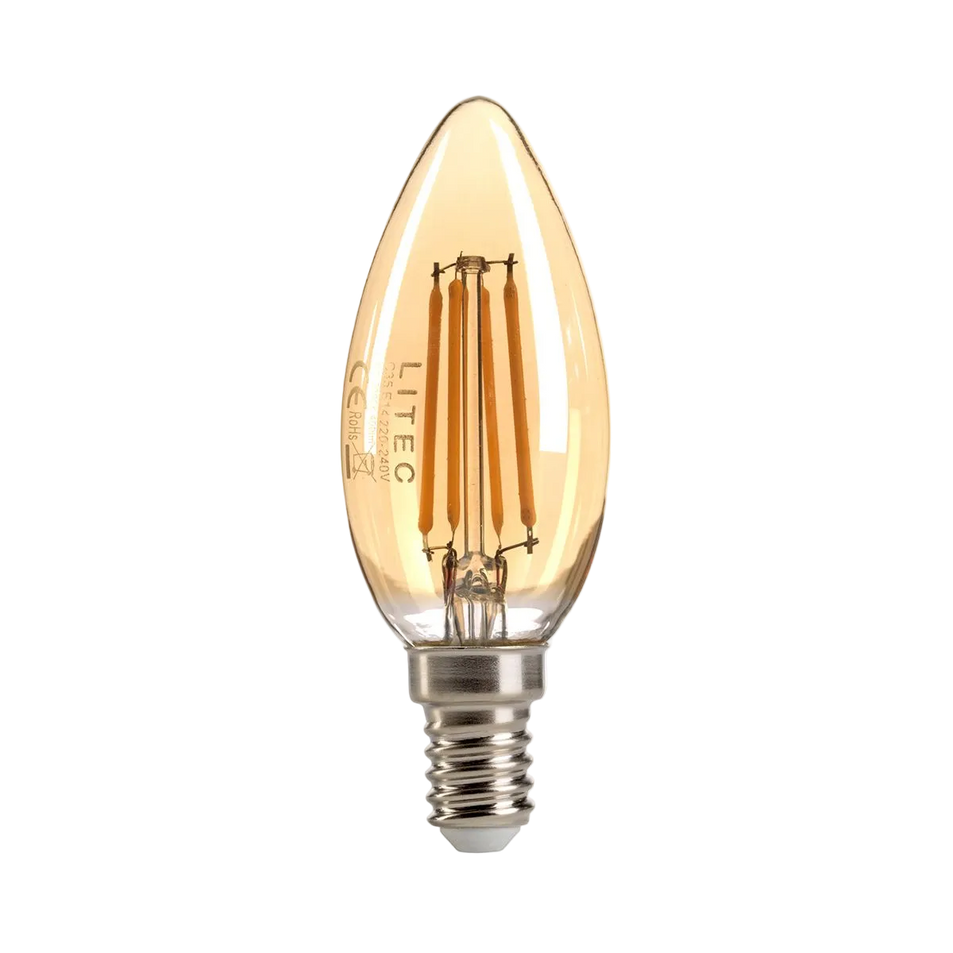 Lampadina LED E14 a Candela Ambra