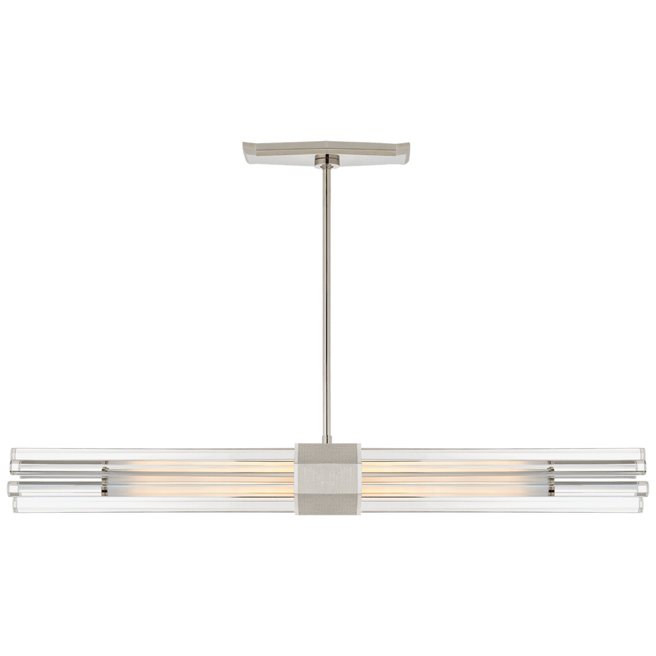 Fascio Medium Linear Chandelier, a premium Linear light by Visual Comfort & Co. Close - up image of its design.